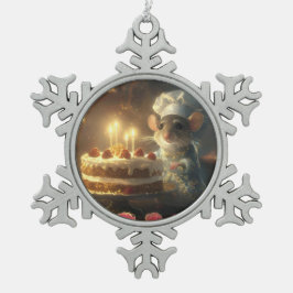 Weihnachtsbäckerei von Fabulous Mice Baker Schneeflocken Zinn-Ornament