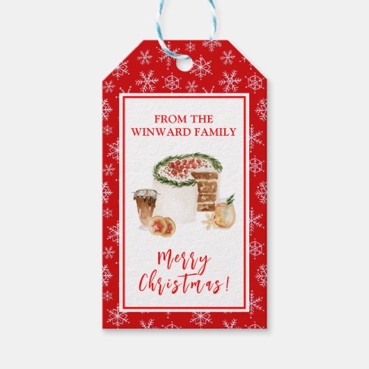 Weihnachtsbäckerei Weihnachtskuchen Geschenkanhänger (Vorderseite)