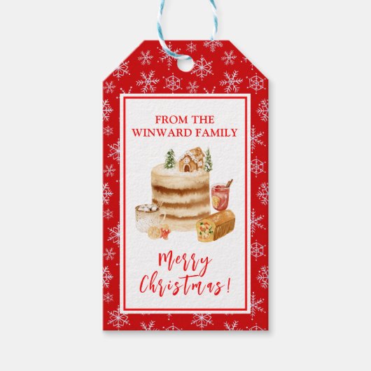Weihnachtsbäckerei Weihnachtskuchen Geschenkanhänger (Vorderseite)