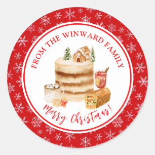 Weihnachtsbäckerei Weihnachtskuchen Runder Aufkleber