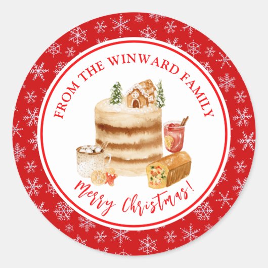 Weihnachtsbäckerei Weihnachtskuchen Runder Aufkleber (Vorderseite)
