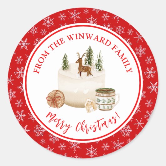 Weihnachtsbäckerei Weihnachtskuchen Runder Aufkleber (Vorderseite)