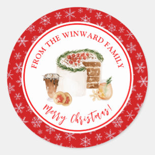 Weihnachtsbäckerei Weihnachtskuchen Runder Aufkleber