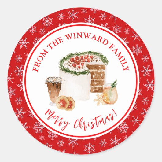Weihnachtsbäckerei Weihnachtskuchen Runder Aufkleber (Vorderseite)