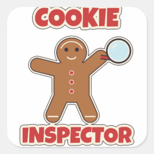 Weihnachtsbäckerei Zuckerkuchen-Inspektor Lebkuche Quadratischer Aufkleber