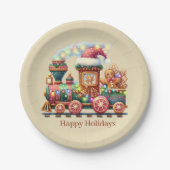 Weihnachtsbäckereizug Party Pappteller (Vorderseite)