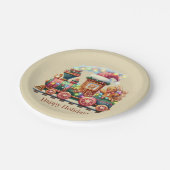 Weihnachtsbäckereizug Party Pappteller (Schrägansicht)