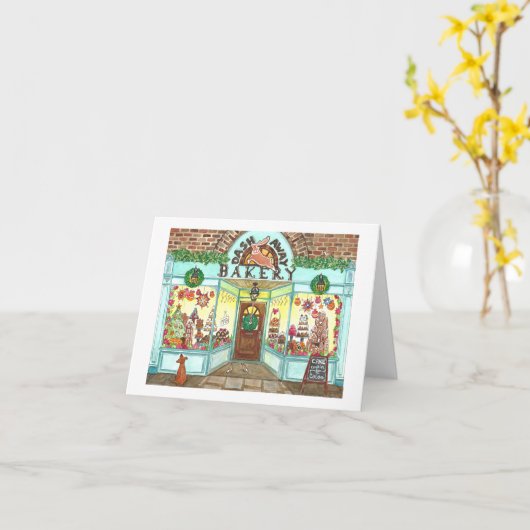 Weihnachtsbäckerfenster Klein Karte (Gelbe Blume)