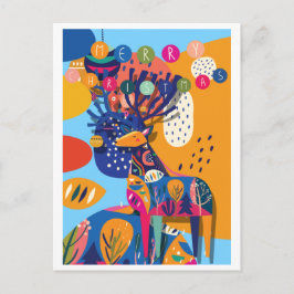 Weihnachtsbäckerin Abstrakt Rentier Feiertagspostkarte