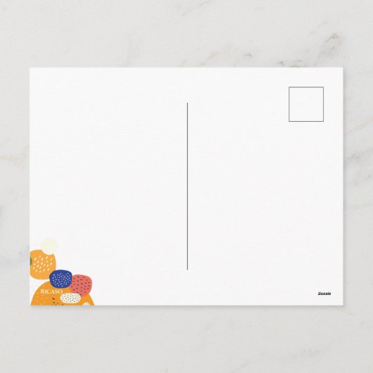 Weihnachtsbäckerin Abstrakt Rentier Feiertagspostkarte (Rückseite)