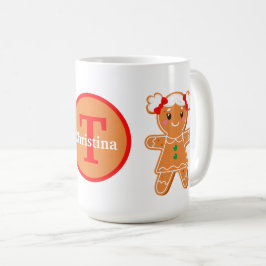 Weihnachtsbäckermädchen hinzufügen kaffeetasse