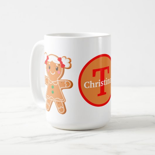 Weihnachtsbäckermädchen hinzufügen kaffeetasse (Vorderseite Links)