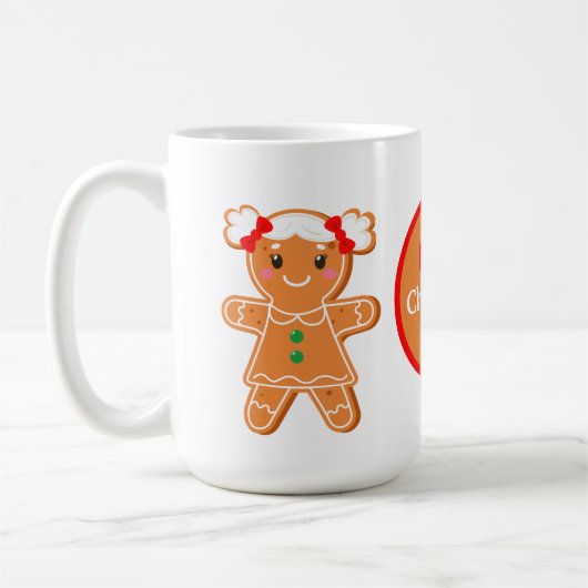 Weihnachtsbäckermädchen hinzufügen kaffeetasse (Links)