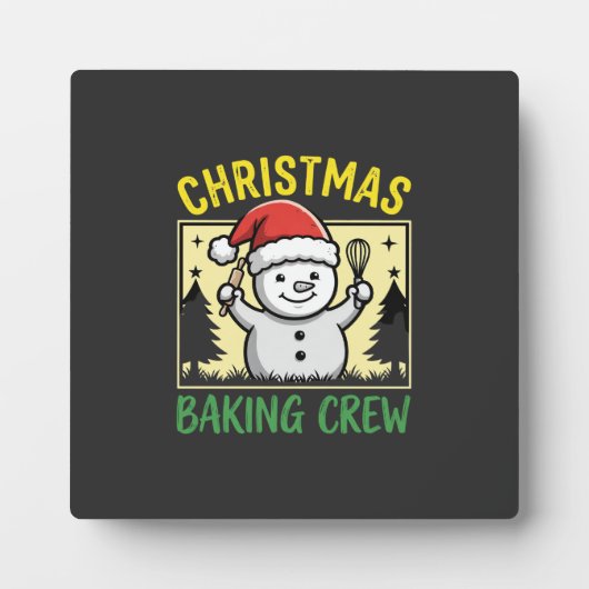 Weihnachtsbäckermannschaft Schneemann Feiertag Fotoplatte (Vorderseite)