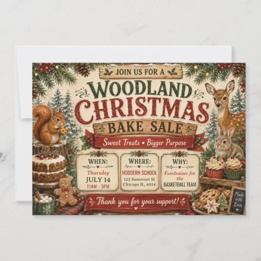 Weihnachtsbäckerverkauf im Waldidyll Einladung (Vorderseite)