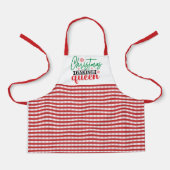 Weihnachtsbackkönigin Cute Grün Rot Gingham Schürze (Vorderseite)