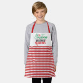 Weihnachtsbackkönigin Cute Grün Rot Gingham Schürze (Getragen)