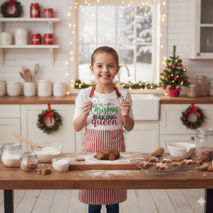 Weihnachtsbackkönigin Cute Grün Rot Gingham Schürze