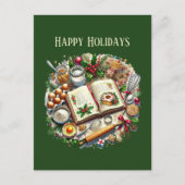 Weihnachtsbackliebhaber Kochbuch Feiertagspostkarte (Vorderseite)