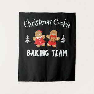 Weihnachtsbackmannschaft Lebkuchenmann Wandteppich