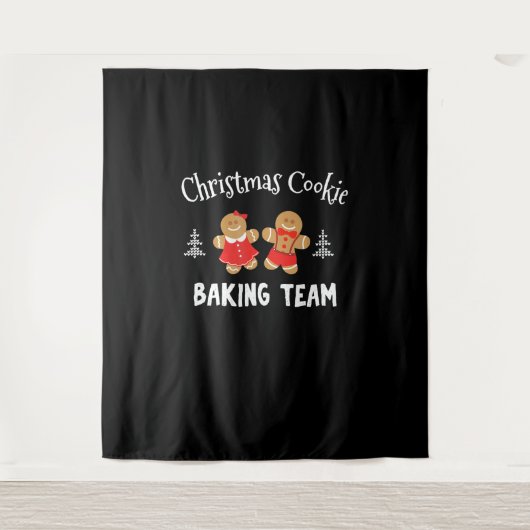 Weihnachtsbackmannschaft | Lebkuchenmann Wandteppich (Vorderseite)