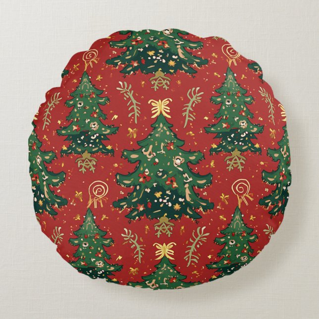 Weihnachtsbackrest Cushion Rundes Kissen (Vorderseite)