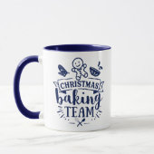 Weihnachtsbackteam Niedlich Navy Blue Holiday Tasse (Links)