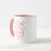 Weihnachtsbackteam Niedlich Rosa Feiertag Tasse (Vorderseite Links)