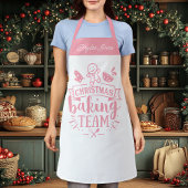 Weihnachtsbackteam Niedlich rosa Personalisiert Schürze