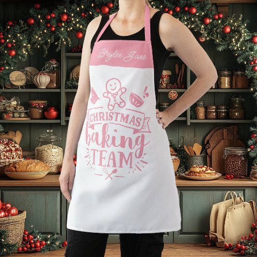 Weihnachtsbackteam Niedlich rosa Personalisiert Schürze