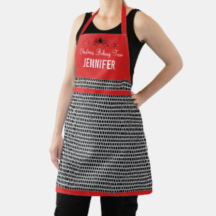 Weihnachtsbackteam Schwarz-weiß Roter Individuell Schürze