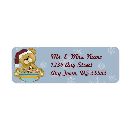 Weihnachtsbackteddy Bear Address Labels (Vorne)