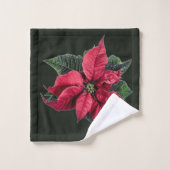 Weihnachtsbad Handtuch Set Poinsettia Muster (Waschlappen)