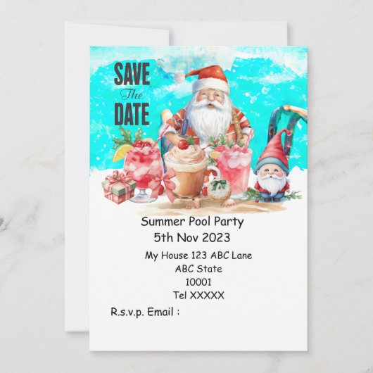 Weihnachtsbad Party mit Weihnachtsgetränken Einladung (Vorderseite)