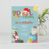 Weihnachtsbad Party Santa Winter Party Einladung (Stehend Vorderseite)