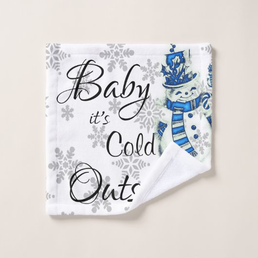 Weihnachtsbadehandtuch-Sets, Baby's Cold Outside Badhandtuch Set (Waschlappen)