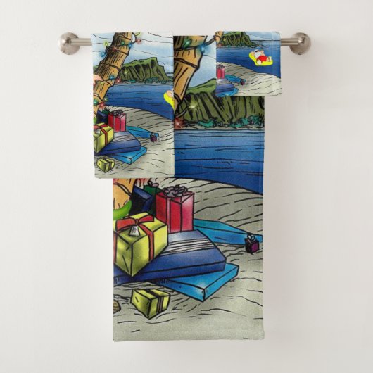 Weihnachtsbadehandtuch-Sets, Beach Bum Elf Badhandtuch Set (Insitu)