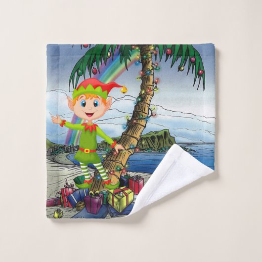Weihnachtsbadehandtuch-Sets, Beach Bum Elf Badhandtuch Set (Waschlappen)