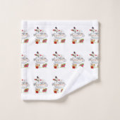 Weihnachtsbadehandtuch-Sets, Katzen, Küken, Schnee Badhandtuch Set (Waschlappen)