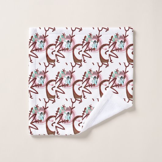 Weihnachtsbadehandtuch-Sets, Schneemann Badhandtuch Set (Waschlappen)