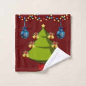 Weihnachtsbadehandtuch-Sets, Weihnachtsbaum Badhandtuch Set (Waschlappen)