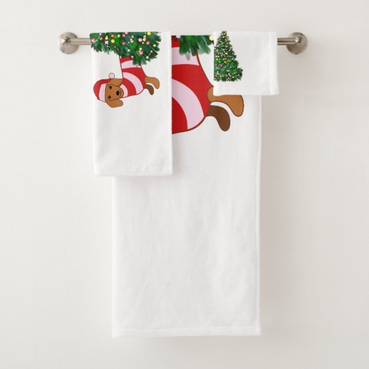 Weihnachtsbäder Dackel Badetuch Set (Insitu)
