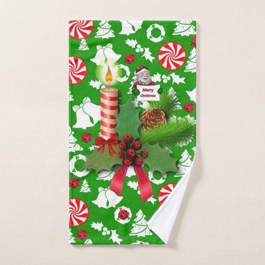 Weihnachtsbadetücher, Sets, Weihnachtskerze Badhandtuch Set (Handtuch)