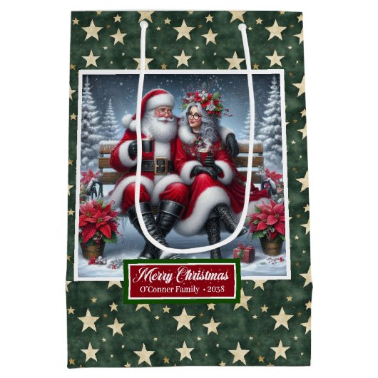 Weihnachtsbag Classic Coolste Frau Claus Mittlere Geschenktüte (Rückseite)