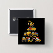 Weihnachtsbagger-Bau-LKW-Baum Button (Vorne & Hinten)