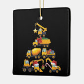 Weihnachtsbagger-Bau-LKW-Baum Keramikornament (Links)