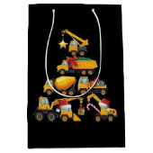 Weihnachtsbagger-Bau-LKW-Baum Mittlere Geschenktüte (Vorderseite)