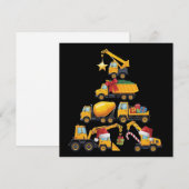Weihnachtsbagger Baustellenwagen Baum Feiertagskarte (Vorne/Hinten)