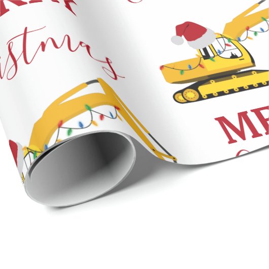 Weihnachtsbagger Geschenkpapier (Rolleneckpunkt)