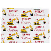 Weihnachtsbagger Große Geschenktüte (Rückseite)
